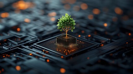 Holographic data visualization dashboard tracking corporate sustainability efforts and environmental responsibility using advanced AI driven analytics and insights