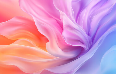 Obraz premium Soft pastel colors blend seamlessly in flowing abstract design, creating dreamy and serene atmosphere. gentle curves and gradients evoke sense of calm and tranquility