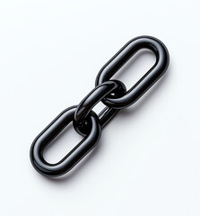 Obraz premium black paper clip isolated on white background, showcasing its sleek design and functionality. This highlights simplicity and utility of everyday office supplies