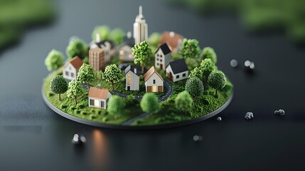 Holographic miniature model of a sustainable community with AI powered predictions for carbon footprint reduction and climate adaptation strategies