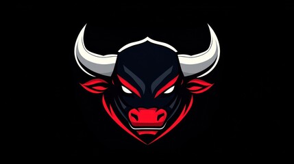 Fototapeta premium Aggressive bull head graphic design for logo or mascot