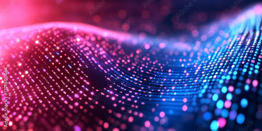 Poster abstract digital data wave background featuring vibrant colors and shapes