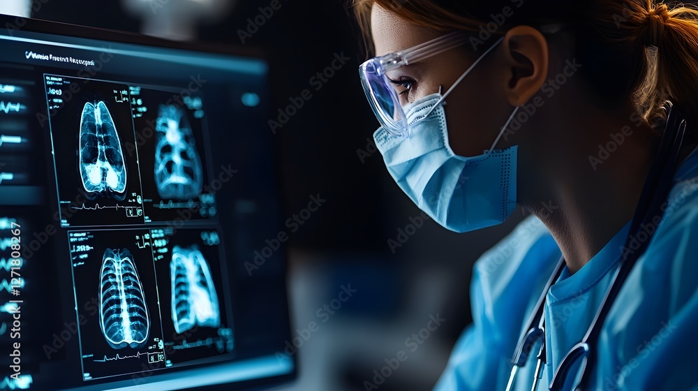 Poster innovative holographic healthcare assistant with ai powered floating medical display for ultra preci