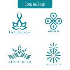 Set of company yoga logo design ideas vector design