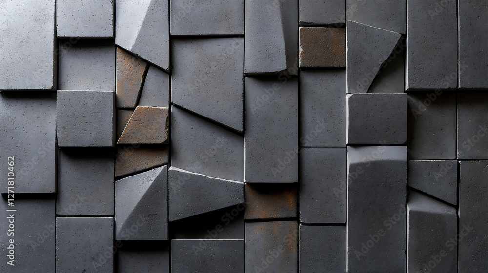 Poster textured concrete with mosaic patterns