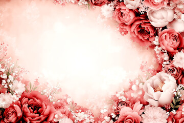 A beautiful flower arrangement with a white background. The flowers are red and pink, and they are arranged in a way that creates a sense of movement and flow. Scene is one of elegance and grace