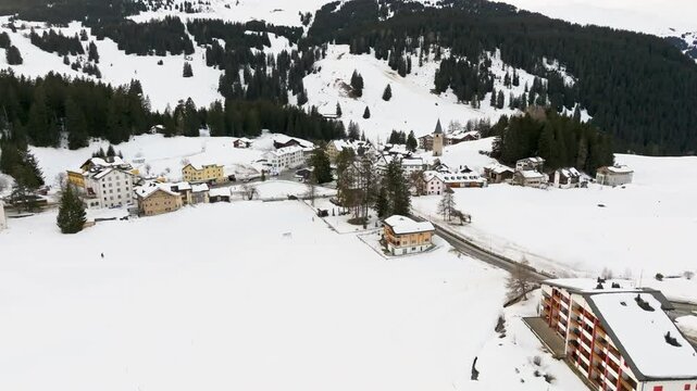 The village of Parpan in Switzerland in winter.