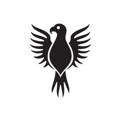 abstract bird logos, Minimalist bird icons, black silhouettes 