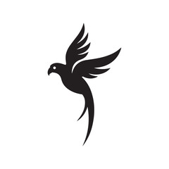 abstract bird logos, Minimalist bird icons, black silhouettes 