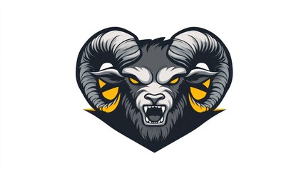 Ram's Head Mascot Design, Graphic Art, Illustration, Logo Potential
