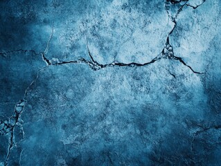 Fototapeta premium Aerial View of Cracked Ice and Turquoise Meltwater in a Frozen Landscape