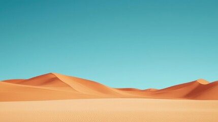 Orange Sand Dunes Under a Vivid Blue Sky