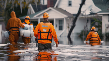 disaster response team providing aid