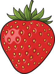 Obraz premium Strawberry with small yellow dots vector illustration
