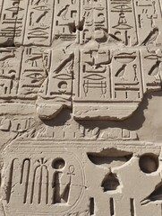 Egyptian hieroglyphs, Karnak Temple, Luxor, Egypt