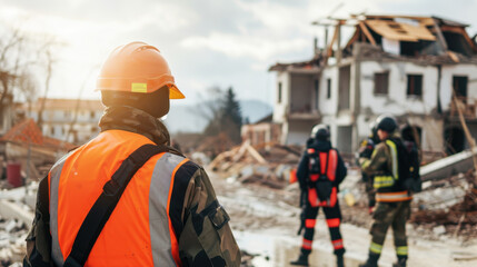 disaster response team providing aid