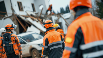 disaster response team providing aid