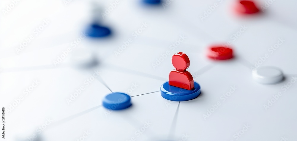 Aufkleber network connection abstract background featuring red and blue colors and shapes