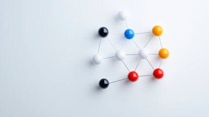 Network Connections In Abstract Design On White Background Representing