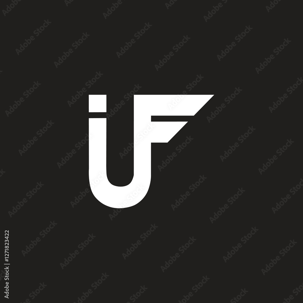 Fototapete modern letter if or fi logo design vector template illustration, i lowercase and branding business i
