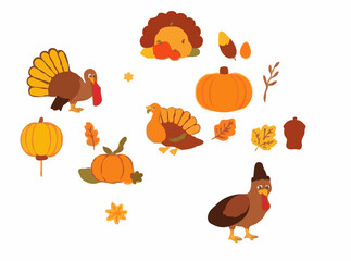 Colorful Thanksgiving Vector Graphics Bundle