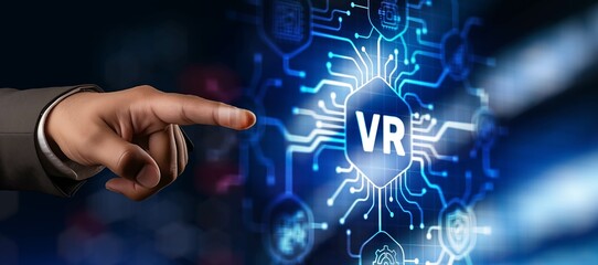 Metaverse technology concept. VR virtual reality. Futuristic lifestyle