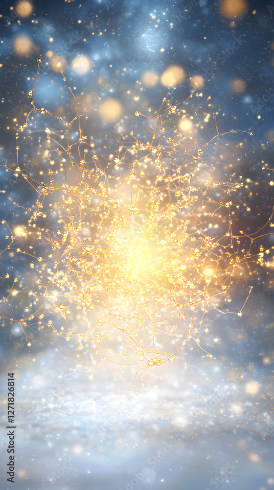 Poster dynamic energy burst abstract art visual representation dark background close-up illumination concep