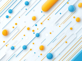 Abstract background with yellow, blue, and white elements creating dynamic and modern design. composition features various shapes and lines, evoking sense of movement and energy