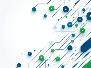 Abstract background with geometric shapes and lines in blue and green tones, creating modern and dynamic design. Ideal for technology or digital themes