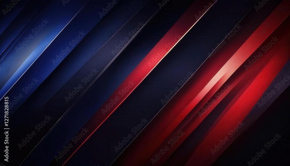 Aufkleber abstract modern red and blue geometric lines with metallic accents, gradient texture and dynamic sha