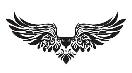 Obraz premium Abstract stylized eagle wings design for logo or tattoo