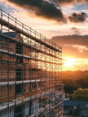 Obraz premium Construction site at Sunset