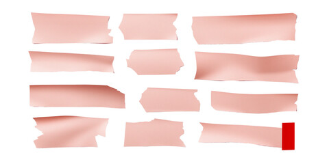 Soft pink paper set on transparent background for design projects