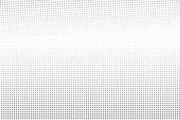 Vintage grunge halftone dot overlay with a pixelated gradient texture, blending digital technology and pop art comic aesthetics. Distressed dotted frame ideal for business and social media  designs
