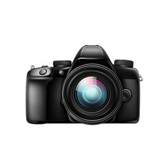 Fototapeta premium Digital SLR camera isolated on white or transparent background