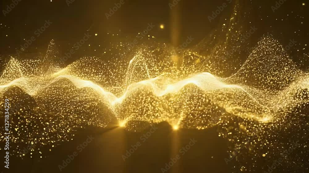Sticker looping vertical video featuring glowing golden technology background complete radiant energy beams 