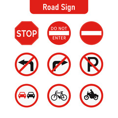 Road signs icon set