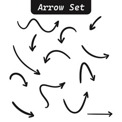 Hand drawn arrows vector collection on white background