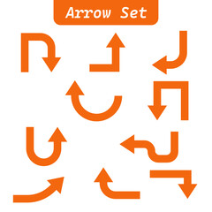 Geometric arrows vector collection on white background