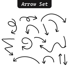 Hand drawn arrows vector collection on white background