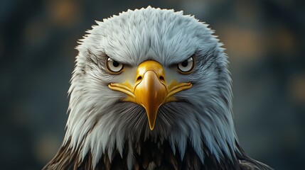 Obraz premium Majestic Bald Eagle Close-Up with Fierce Expression