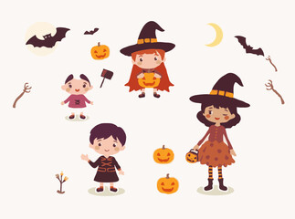 Whimsical Halloween Characters and Icons