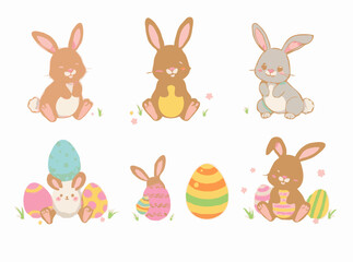 Adorable Easter Bunny Illustrations Assortment