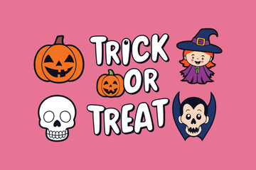 Halloween Party Background with Scary Pumpkin, Witch, and Vampire Icons