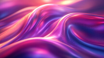 Obraz premium Abstract iridescent fabric waves in vibrant colors