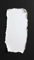 White ripped paper torn edges strips isolated on black background, Paper Cutout style. White tone
