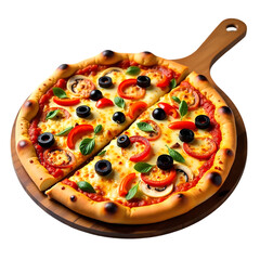 pizza on a white background