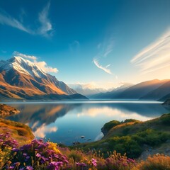 beautiful lakes and mountains