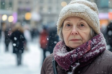 Woman in Snowy Landscape