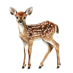 Adorable fawn watercolor painting delicate details heartwarming wildlife art